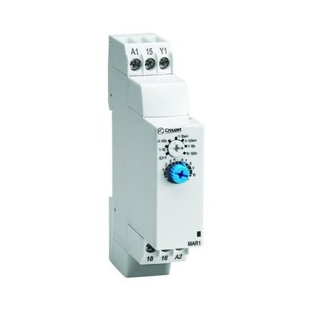 Crouzet MAR1 Delay On Make Timer, DIN Rail, SPDT 8A, 24 VDC, 24-240 VAC 88827115